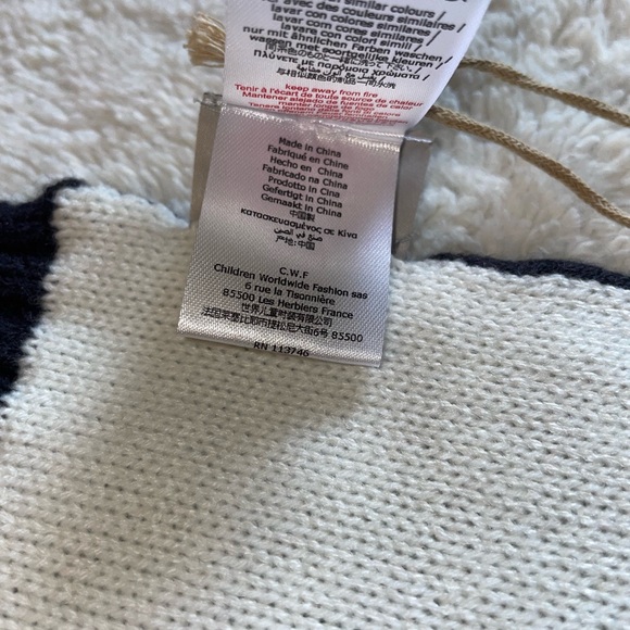 Timberland Kids Navy and Lime Logo Knit Scarf - Picture 5 of 6